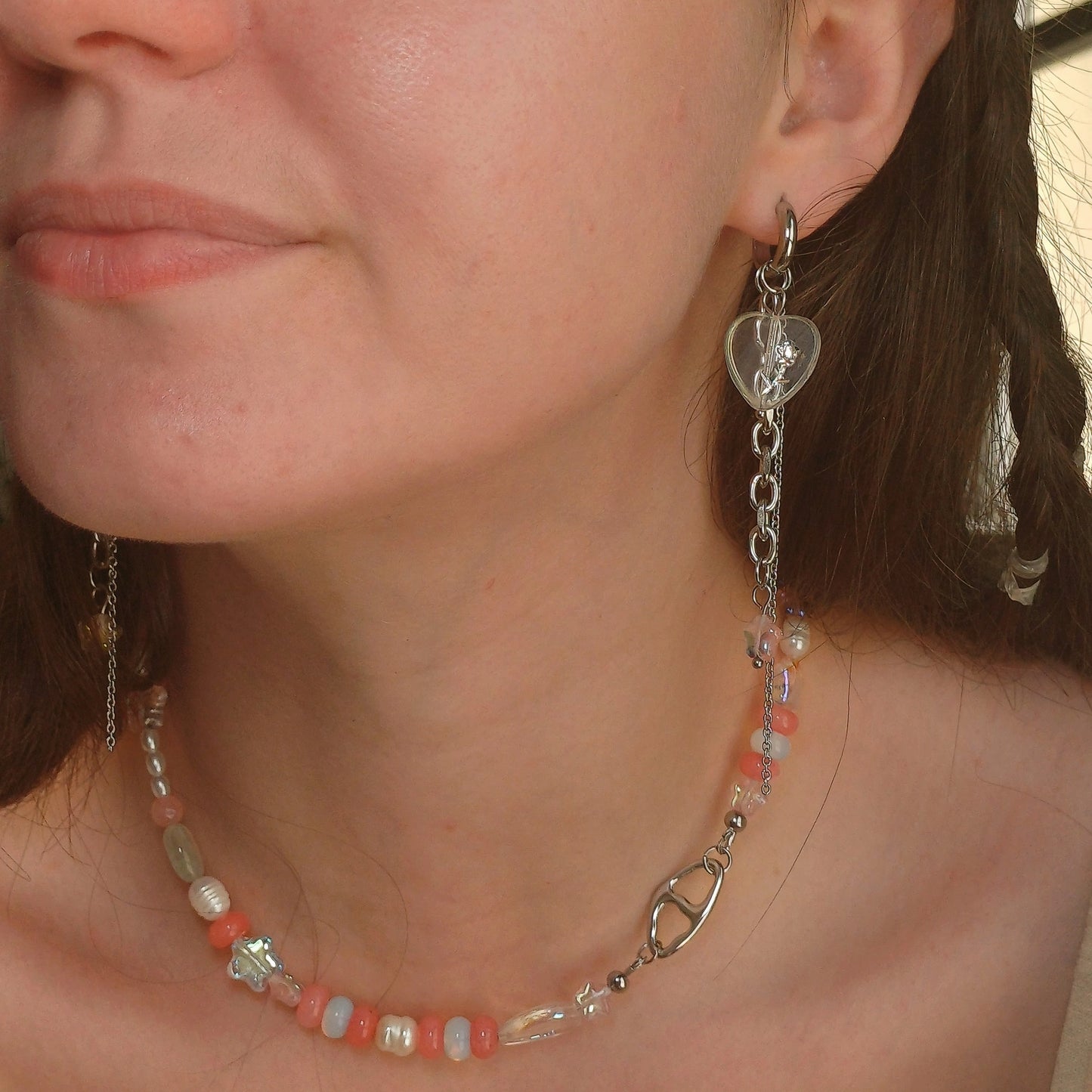 Boucles d'oreilles — Coeur enchaîné