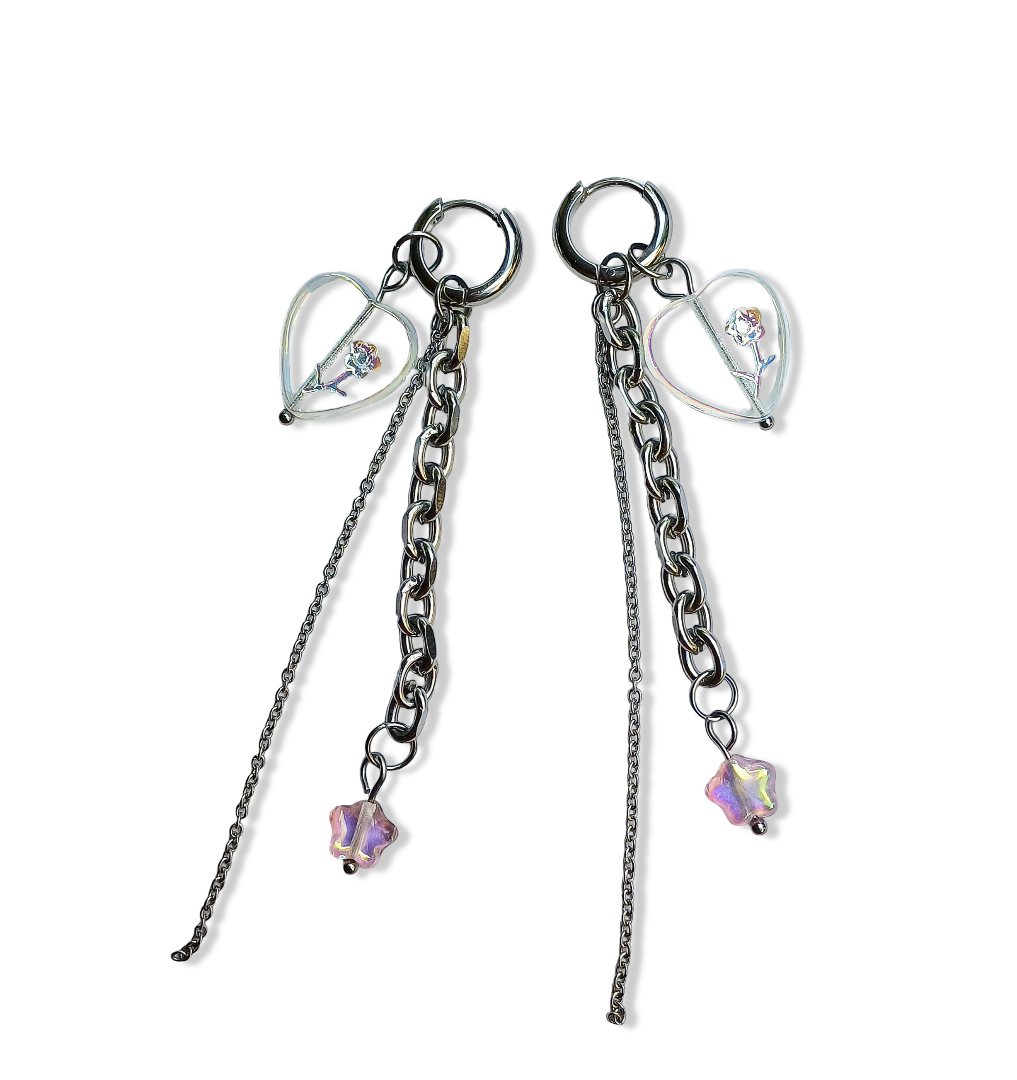 Boucles d'oreilles — Coeur enchaîné