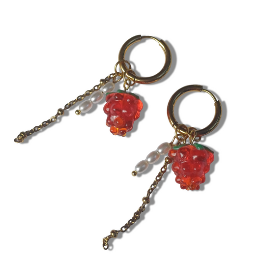 Boucles d'oreilles — Framboise